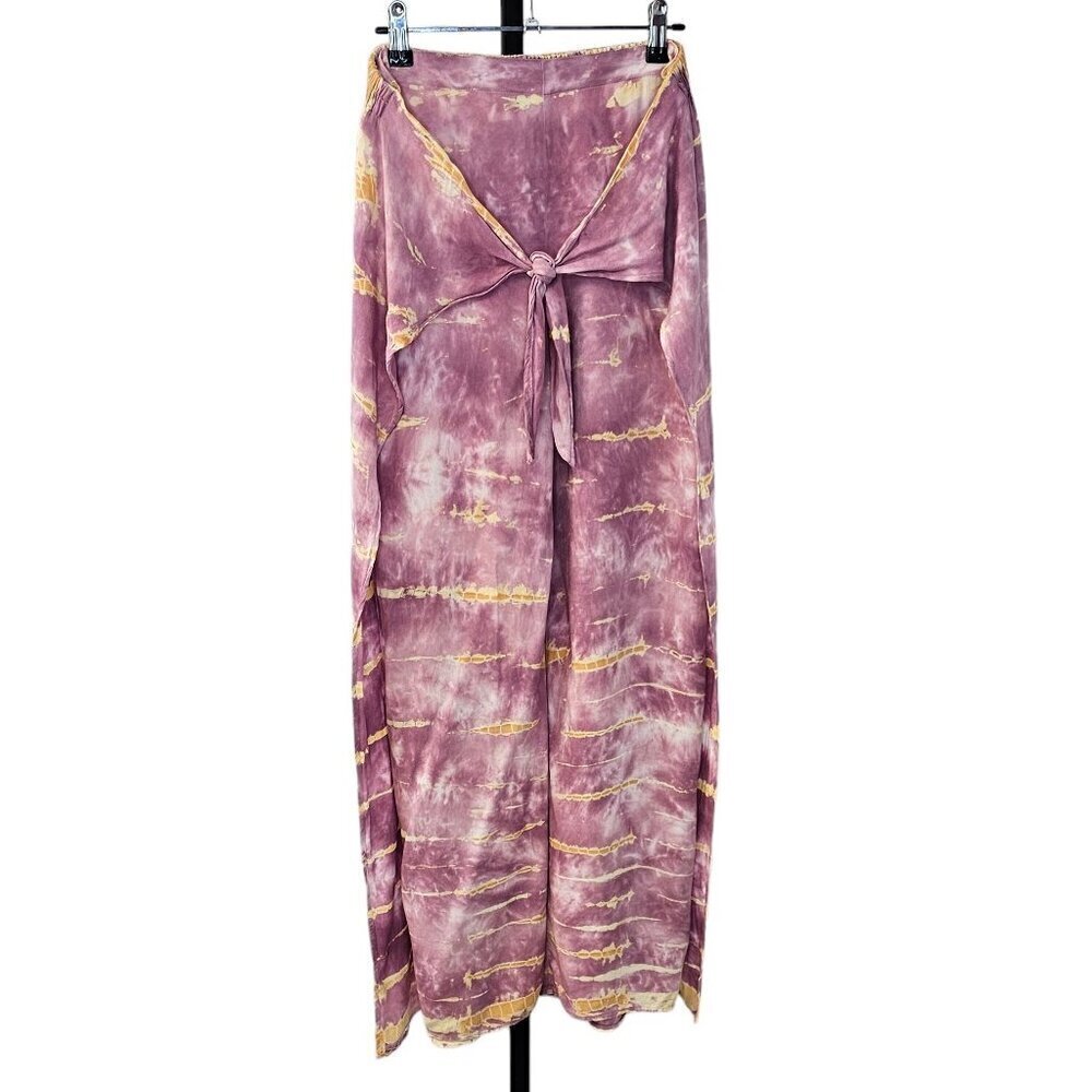 Revolve Young Fabulous & Broke Womens Fauna Pants Size Large Split Leg Tie Dye